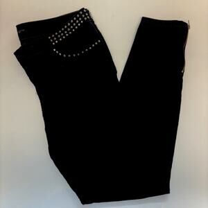 Guess Size 30 Jeans Women’s Black Studded Black Shiney Sparkley Rockabilly Goth